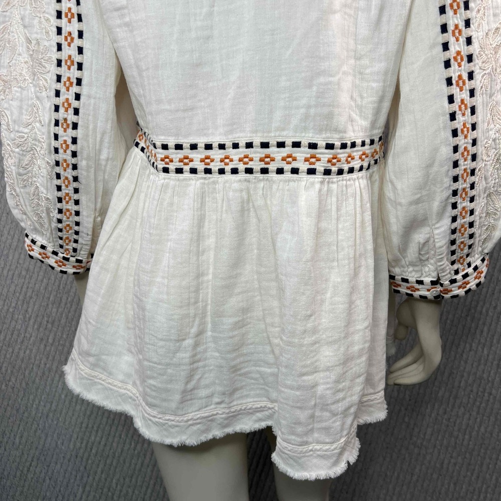 Sundance Marshmallow Embroidered Tassel Tie Open Front Bohemian Jacket‎ Womens L - Picture 8 of 12